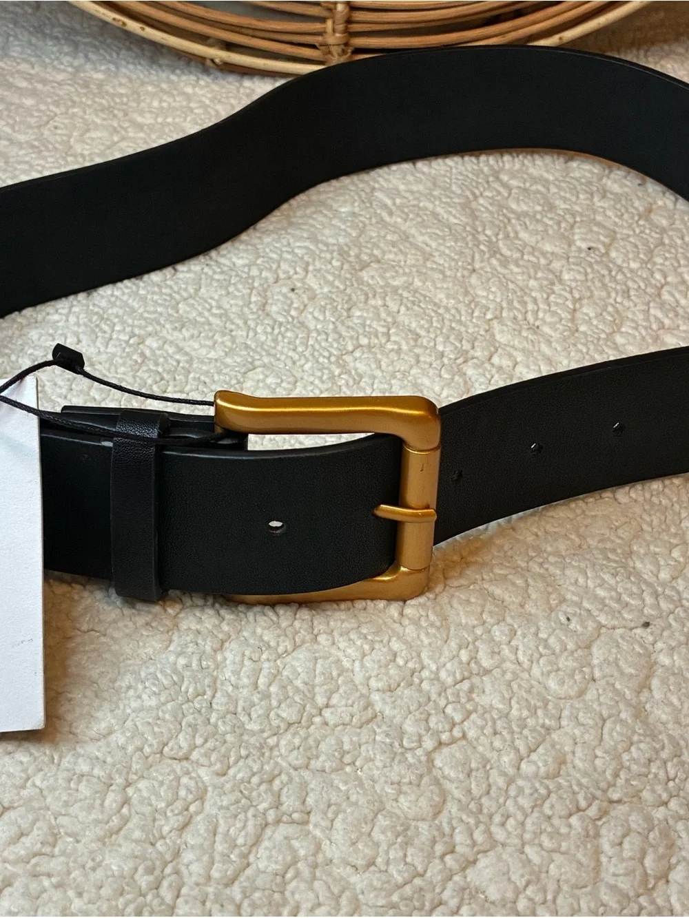 Princess Polly Black Belt with Gold Buckle